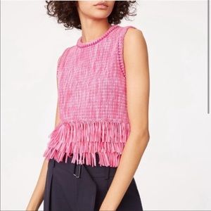 LIKE NEW CLUB MONACO fringe sweater crop top